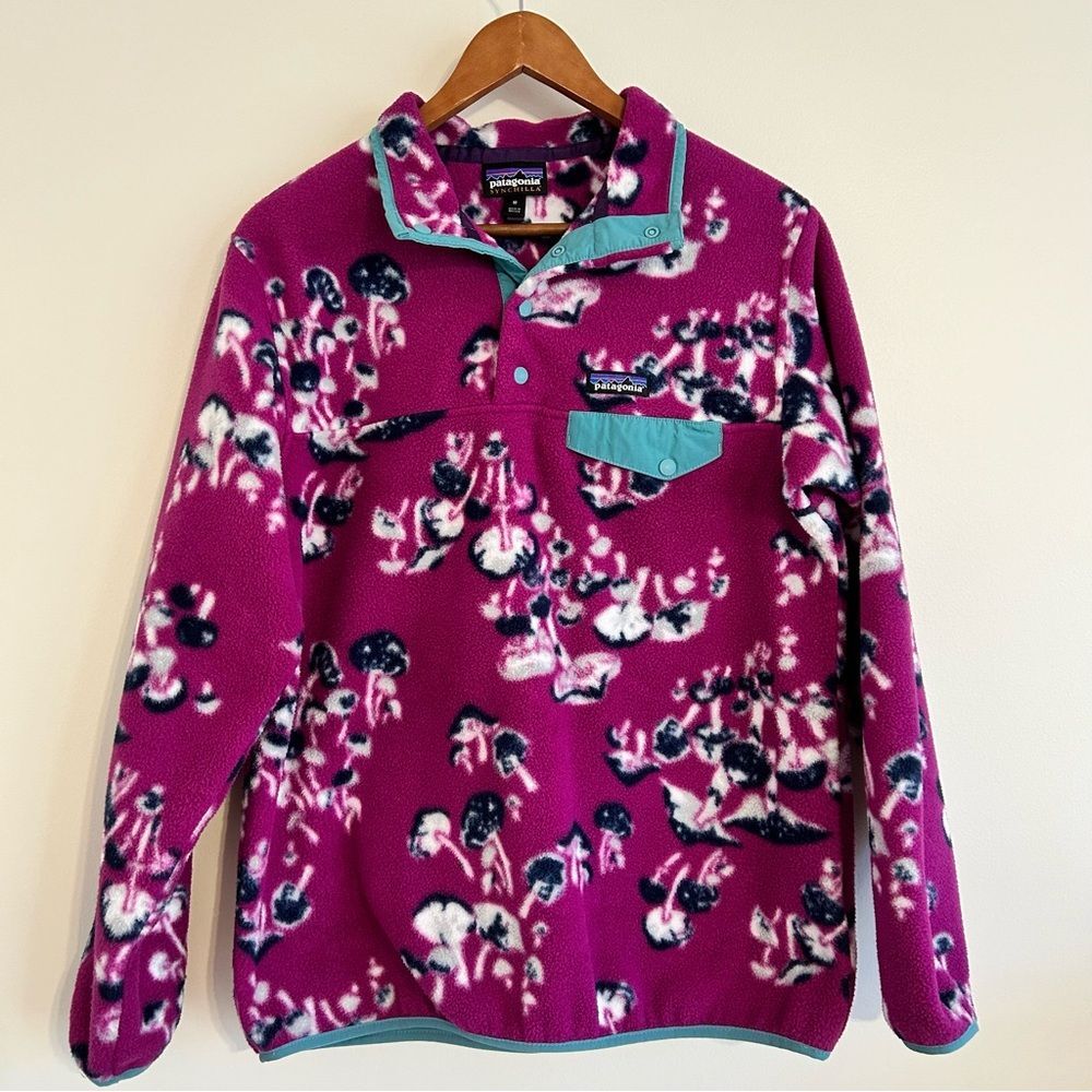 Patagonia Women's Purple Mushrooms Synchilla Fleece Sweater